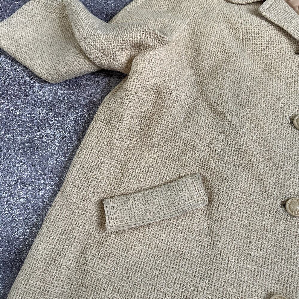 Women's Vintage 50's Brentshire Cream White Button Up Duster Coat Jacket Sz XL - Picture 3 of 7